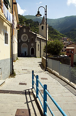 Image showing View of a church in cinqueterre area