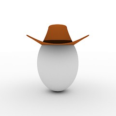 Image showing Egg in cowboy hat