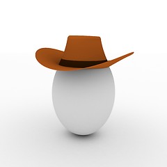 Image showing Egg in cowboy hat