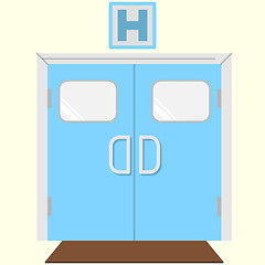 Image showing Flat color vector icon for hospital entrance