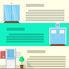 Image showing Flat color vector icons set for doors