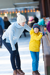 Image showing family ice skating