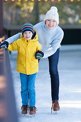 Image showing family ice skating