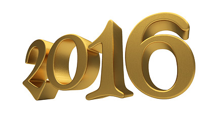 Image showing Gold 2016 lettering isolated