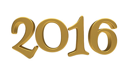 Image showing Gold 2016 lettering isolated