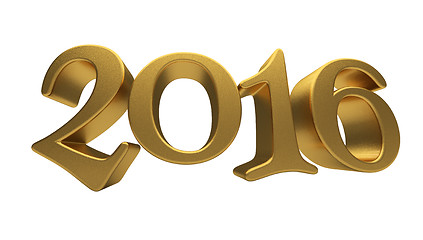 Image showing Gold 2016 lettering isolated