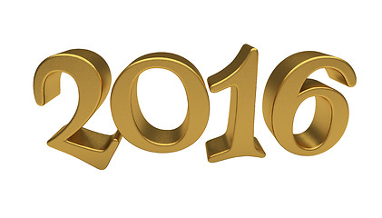 Image showing Gold 2016 lettering isolated