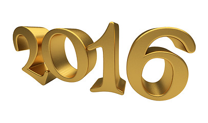 Image showing Gold 2016 lettering isolated