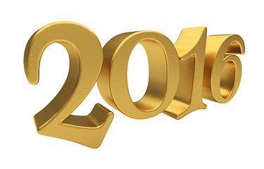 Image showing Gold 2016 lettering isolated