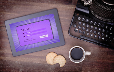 Image showing Login interface on tablet - username and password