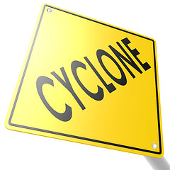 Image showing Road sign with cyclone