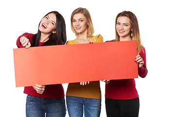 Image showing Young people with banner