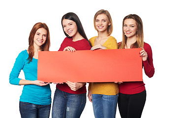 Image showing Young people with banner