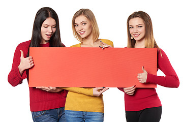 Image showing Young people with banner