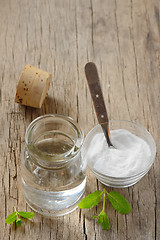 Image showing homemade mouthwash made from Peppermint and baking soda