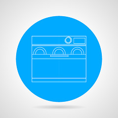 Image showing Dishwasher machine flat line vector icon