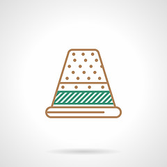 Image showing Flat line icon for sewing. Thimble