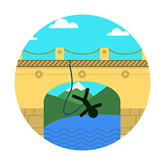 Image showing Flat vector icon for extreme sport. Rope jumping.