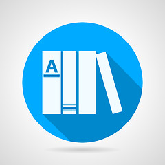 Image showing Flat round vector icon for books