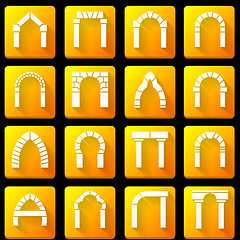 Image showing Flat icons vector collection for archway