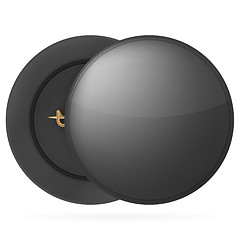 Image showing Vector illustration of black round pin badge