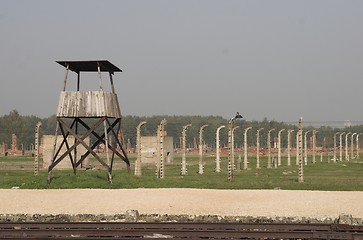 Image showing Watch tower - Birkenau