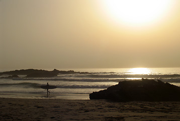 Image showing Sunset on the beach