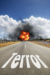 Image showing road with text TERROR