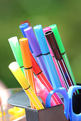 Image showing Colored marker pens 