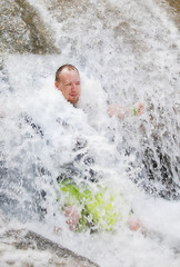 Image showing Man in the Waterfall