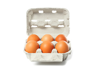 Image showing Container with eggs on white
