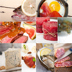 Image showing high protein food collection collage