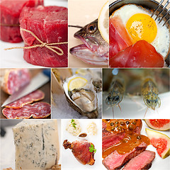 Image showing high protein food collection collage