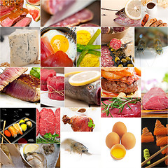 Image showing high protein food collection collage