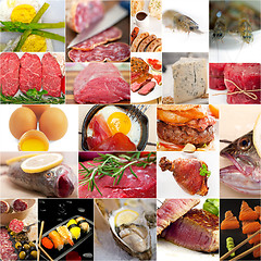 Image showing high protein food collection collage