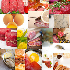 Image showing high protein food collection collage