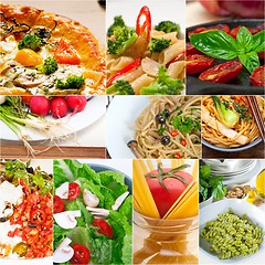 Image showing healthy Vegetarian vegan food collage