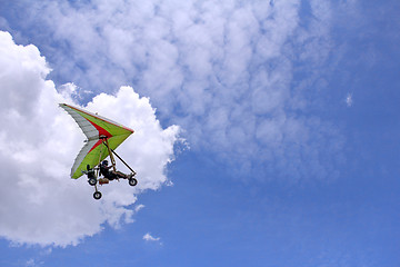 Image showing Flying Motorized hang glider 