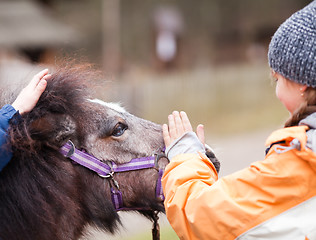 Image showing Children with pony