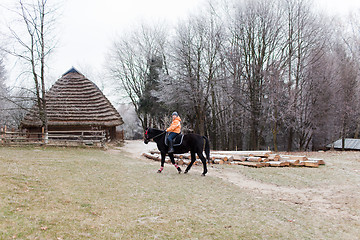 Image showing Girl and horse