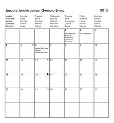 Image showing Calendar of year 2015 - January