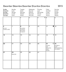 Image showing Calendar of year 2015 - December