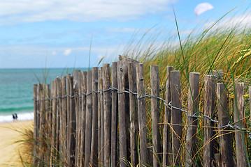 Image showing Beach fence