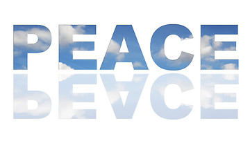 Image showing Text PEACE in white