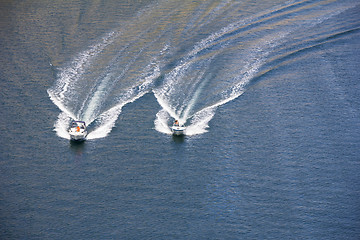 Image showing Two speedboats