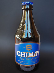 Image showing Chimay blue beer bottle