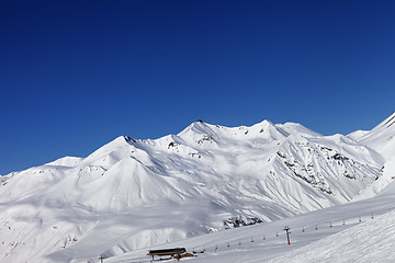 Image showing Ski slope at nice sun day