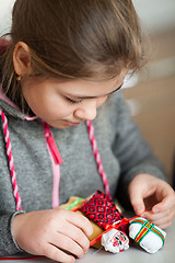 Image showing Making Ukrainian national doll (motanka)