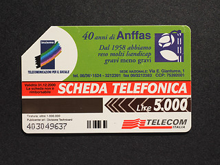 Image showing Italian phone card