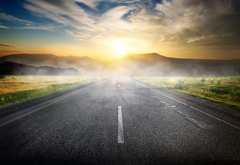 Image showing Highway to mountains